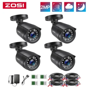 1080 4 Pack HD Security Cameras Outdoor Indoor Weatherproof