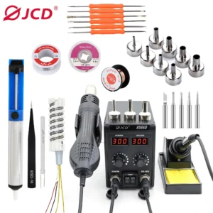 750W Hot Air Gun LCD Dual Digital Display  Soldering Iron